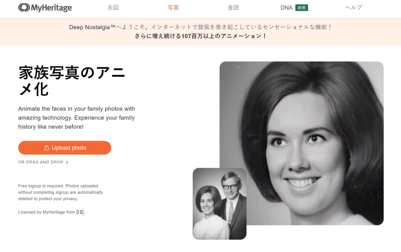 MyHeritage AI 预览