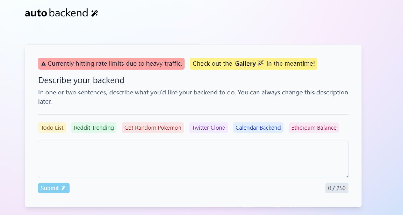 Auto Backend 预览