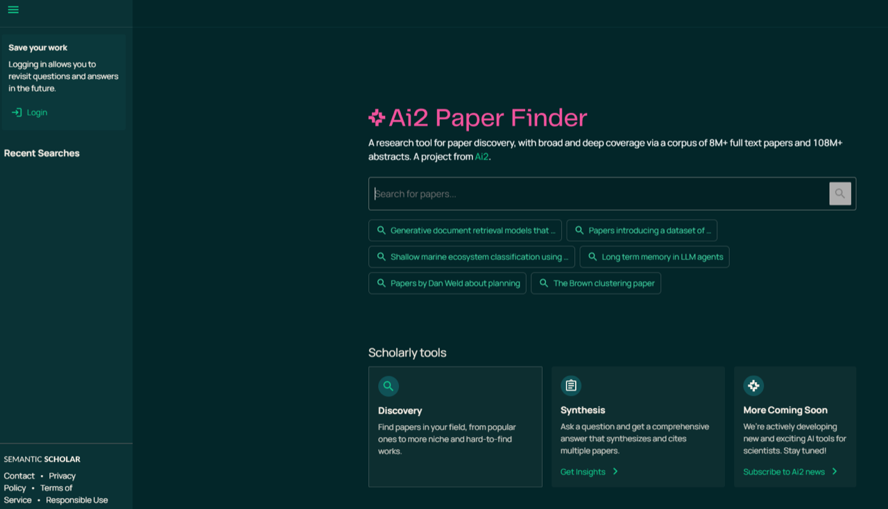 Ai2 PaperFinder 预览