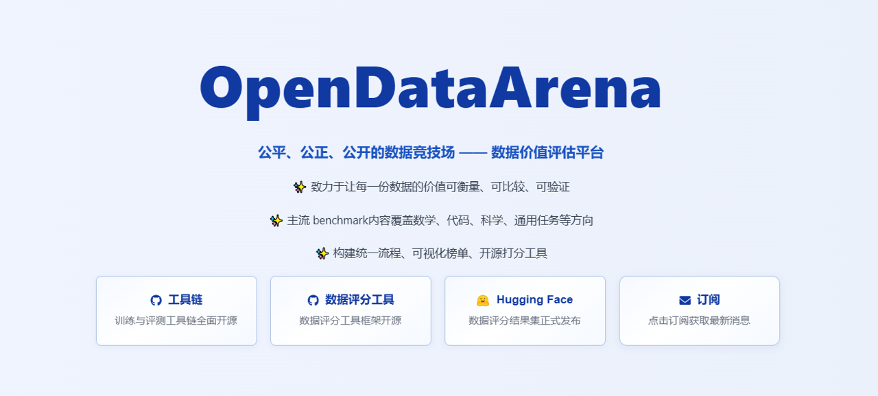 OpenDataArena 预览
